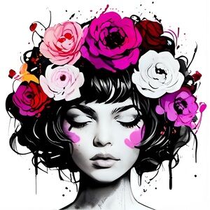 Flower head HD metal art print 4 x 6 inches